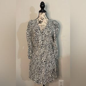 Zara White Black Leopard Print Puff Sleeve Mini
Dress Brand New Size: S